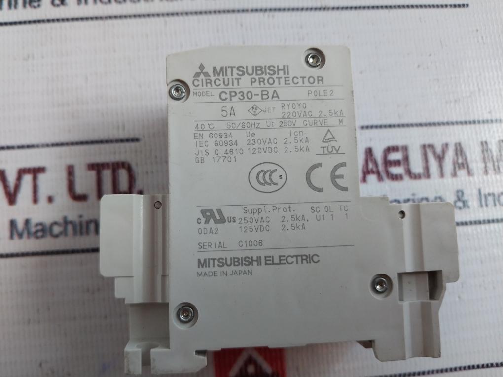 Mitsubishi Electric Cp30-ba 2 Pole Circuit Protector 5A 220Vac 50/60Hz