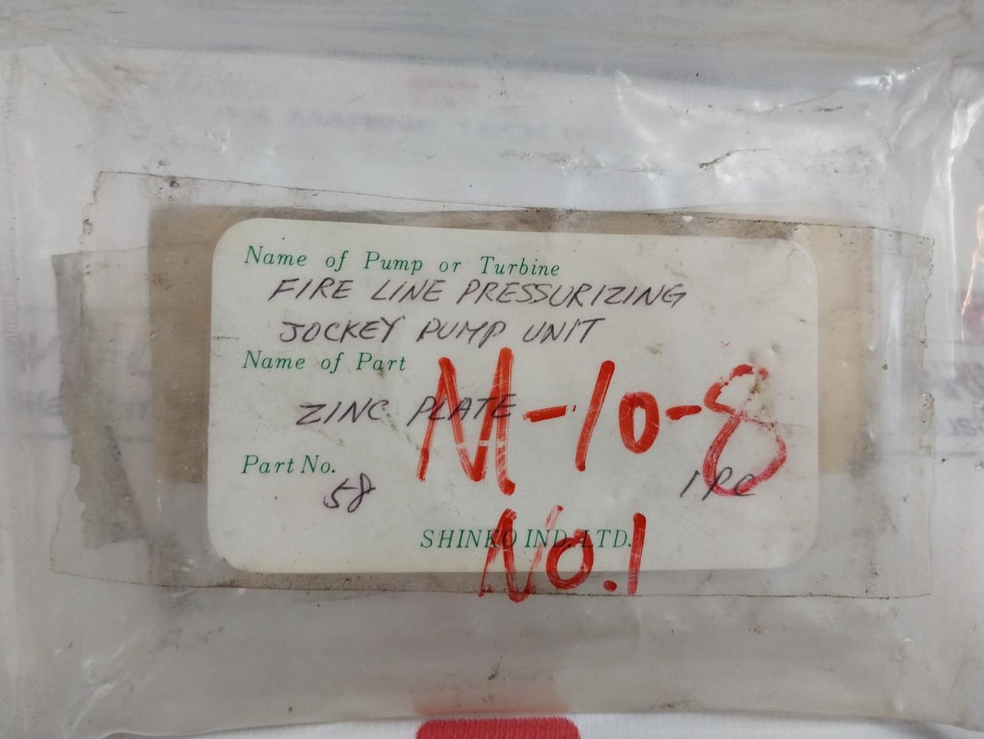 Mitsubishi Electric Cpzif Zinc Plate For Fire Line Jockey Pump