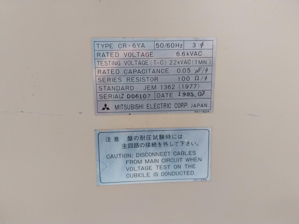 Mitsubishi Electric Cr-6Ya Capacitor For Surge Absorption 50/60Hz 3 Ø 6.6K Vac