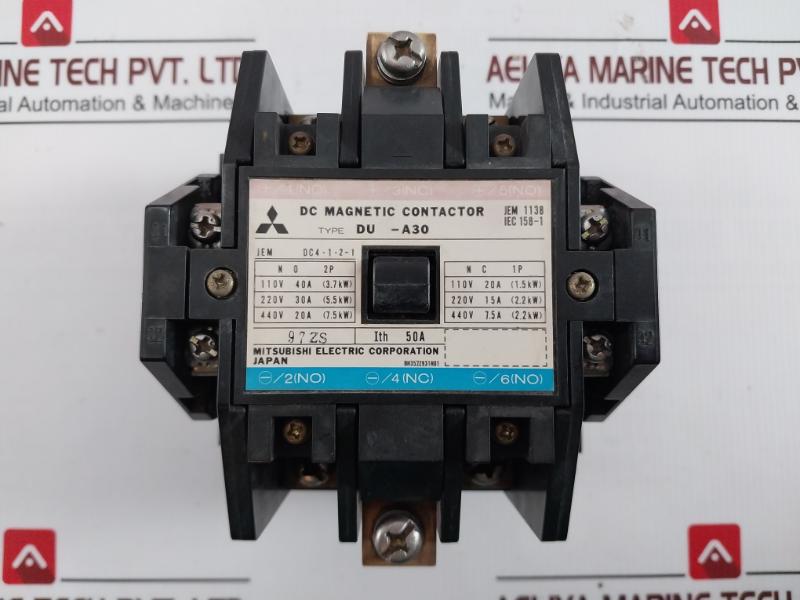 Mitsubishi Electric Du-a30 Dc Magnetic Contactor Jem Dc4-1-2-1 50A 97Zs