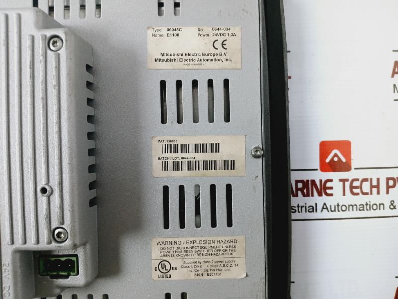 Mitsubishi Electric E1100 Hmi Operator Panel 0644-034 24V Dc 1.0A 06045C