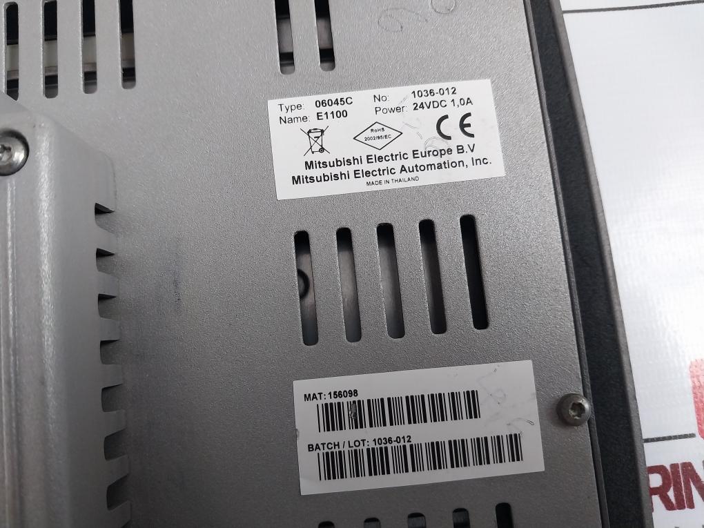 Mitsubishi Electric E1100 Hmi Operator Panel E207750 24Vdc 1,0A (Not Working)