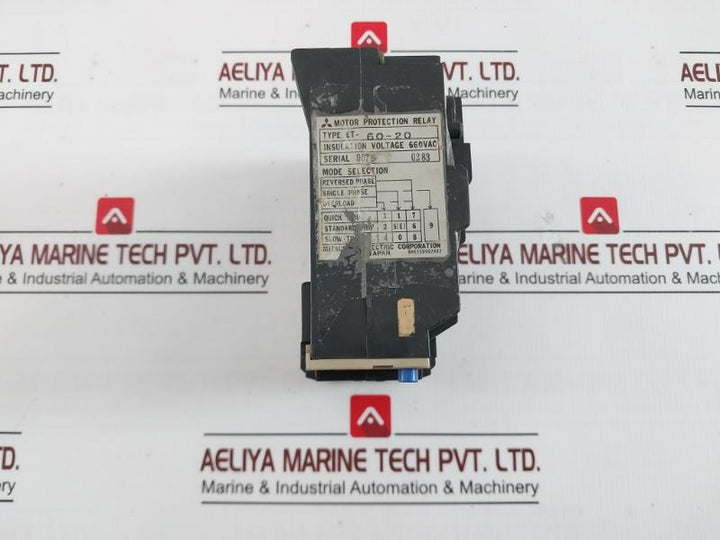 Mitsubishi Electric Et-60-20 Motor Protection Relay 660Vac 380V 440V 420V 480V
