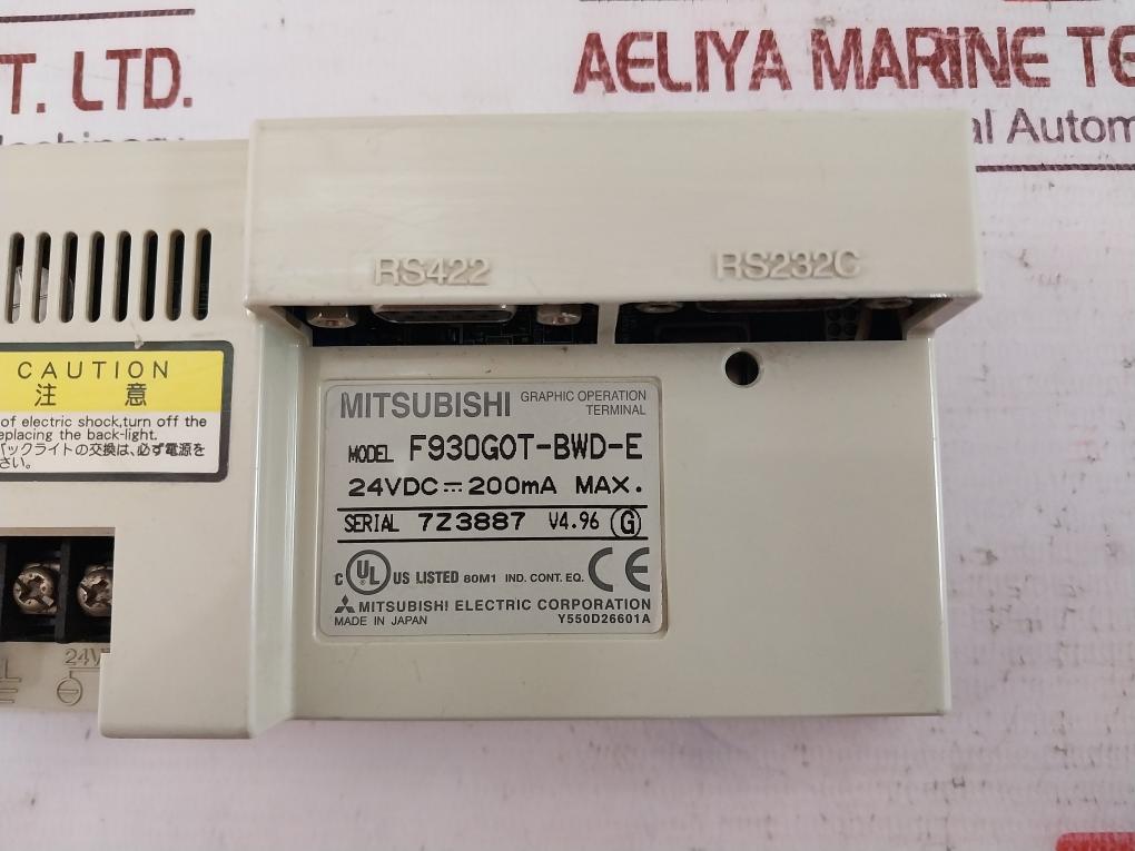 Mitsubishi Electric F930Got-bwd-e Graphic Operation Terminal 24Vdc
