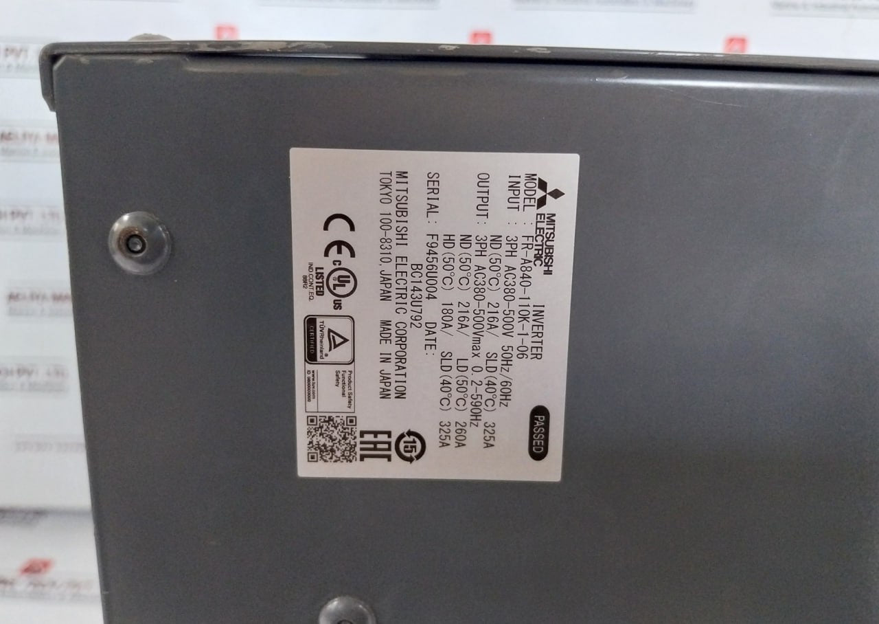 Mitsubishi Electric Fr-a840-110k-1-06 3-ph Frequency Inverter Drive Unit 50/60hz