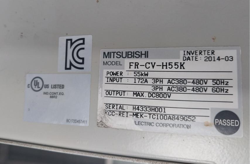 Mitsubishi Electric Fr-cv-h55K Inverter 3Ph Ac380-480V 60Hz