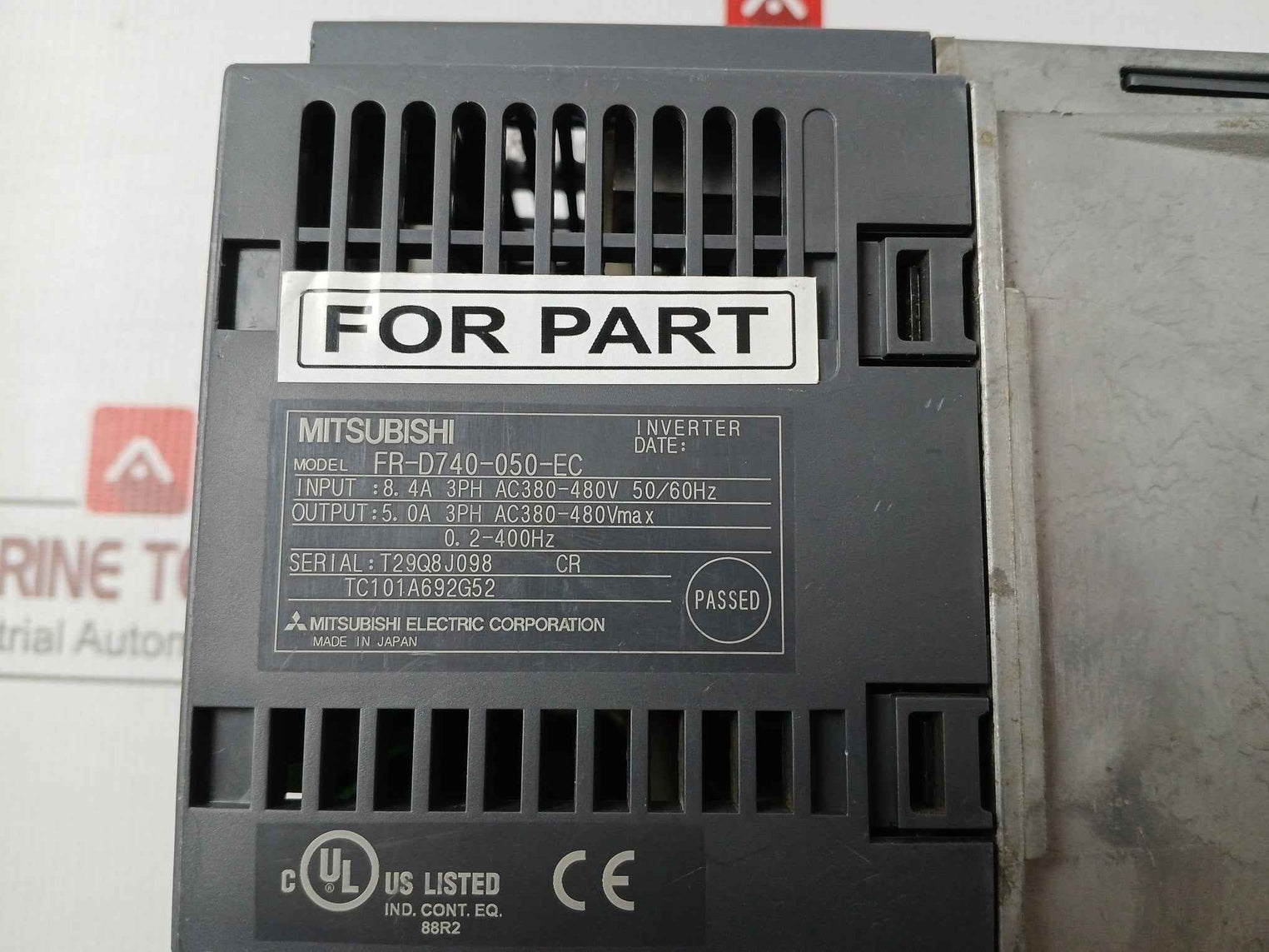Mitsubishi Electric Fr-d740-050-ec Inverter Drive 3Ph Ac380-480V (Not Working)