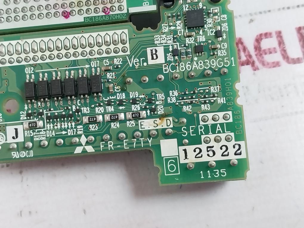 Mitsubishi Electric Fr-e7ty Inverter Drive Control Board Ver-d Bc186a839g51