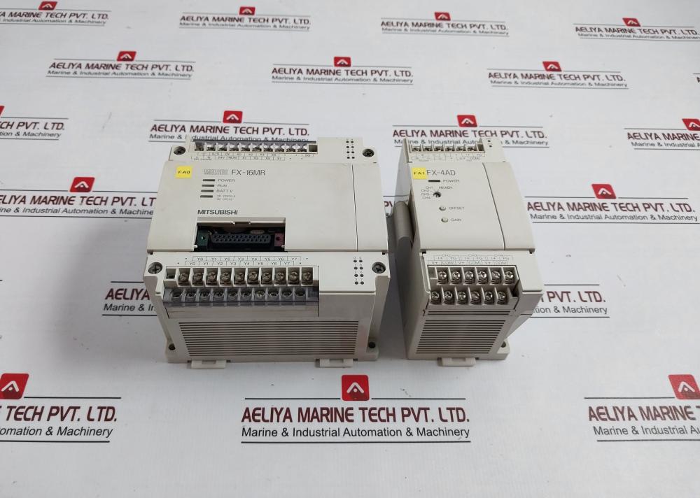 Mitsubishi Electric Fx-16Mr-es Melsec Plc I/O Unit + Special Function Box Fx-4Ad