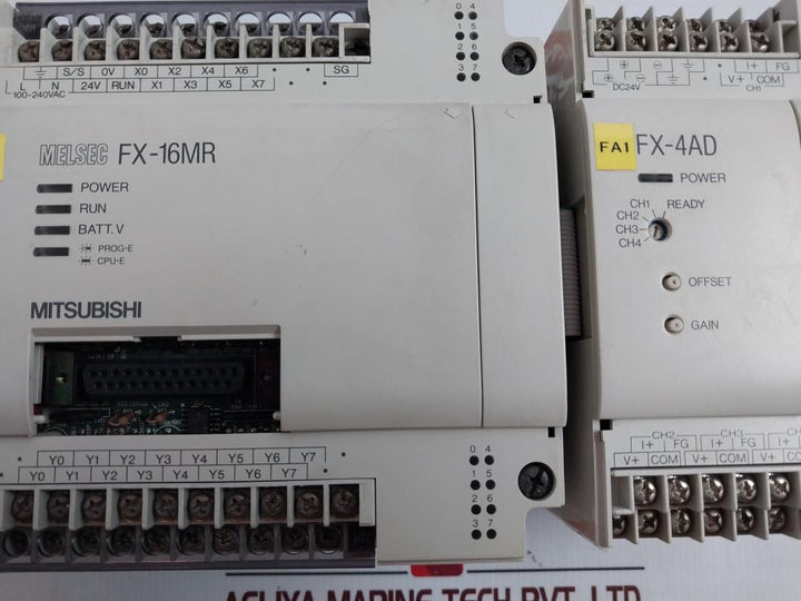 Mitsubishi Electric Fx-16Mr-es Melsec Plc I/O Unit + Special Function Box Fx-4Ad