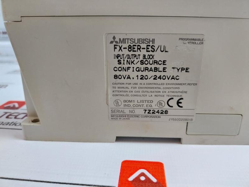 Mitsubishi Electric Fx-8Er-es Ul Input/Output Expansion Module 120 /240 Vac 80 Va