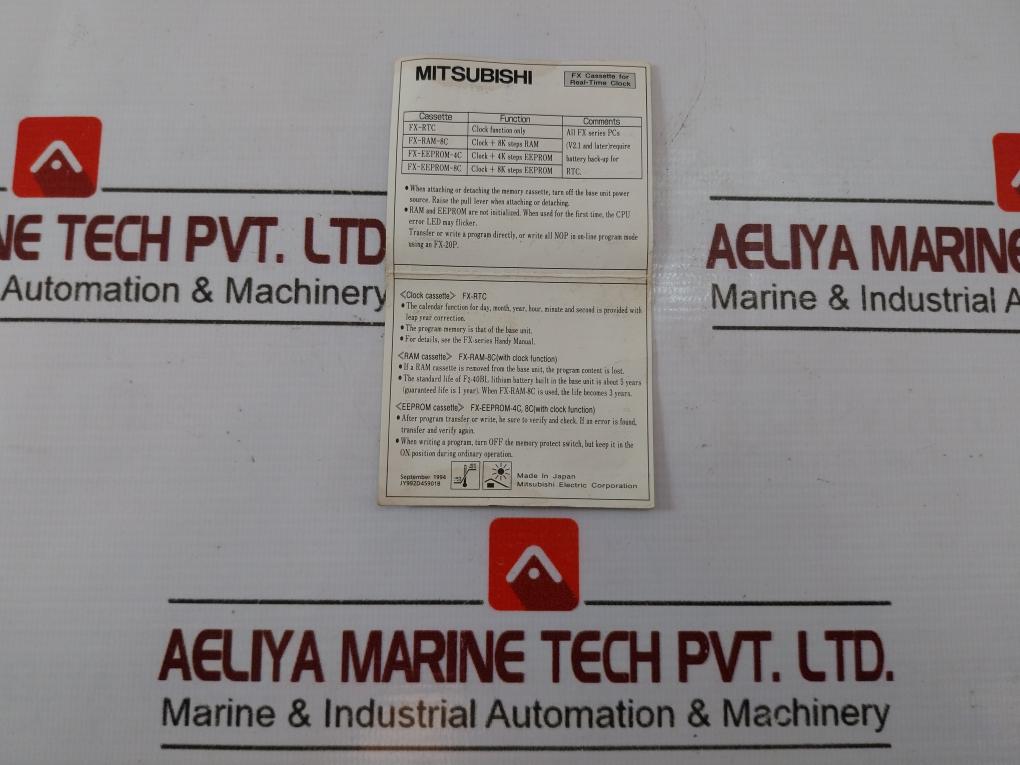 Mitsubishi Electric Fx-eeprom-4C Fx Cassette For Real-time Clock Jci-s1Sb