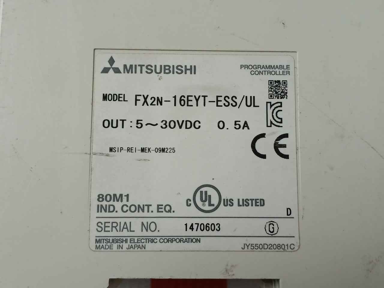 Mitsubishi Electric Fx2N-16Eyt-ess/Ul Plc Output Extension Module 5-30Vdc 0.5A