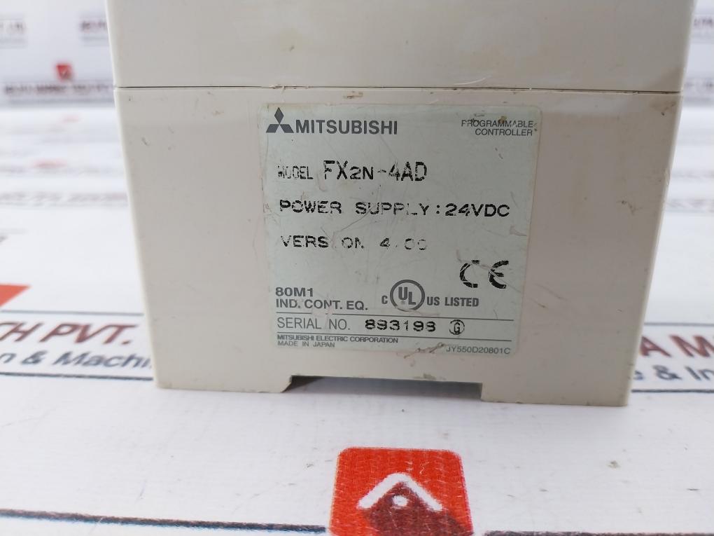 Mitsubishi Electric Fx2N-4Ad Programmable Controller Special Function Block