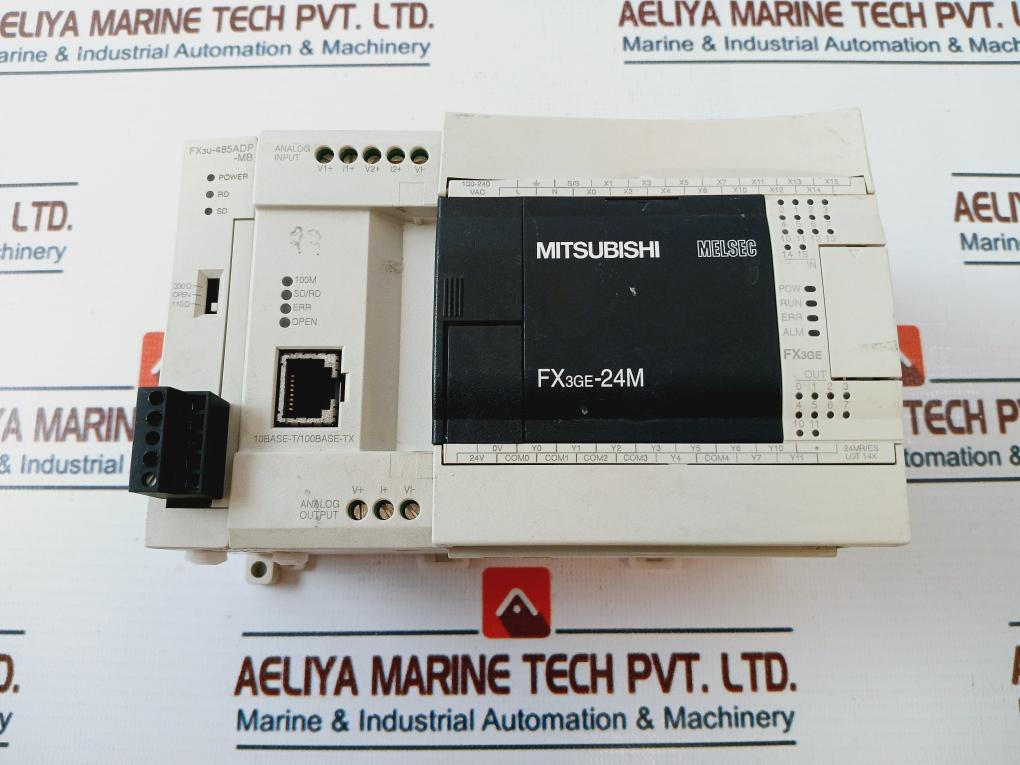 Mitsubishi Electric Fx3Ge-24Mr/Es Programmable Controller Fx3U-485Adp-mb