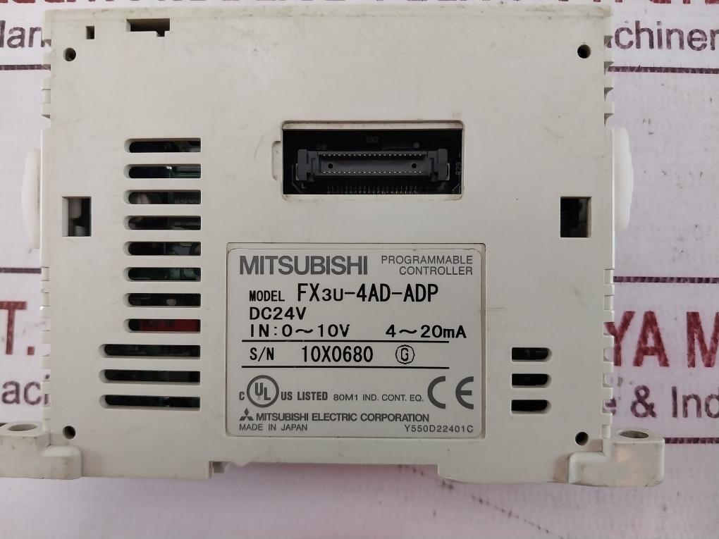 Mitsubishi Electric Fx3U-4Ad-adp Plc Analog Input Module Y550D22401C Dc24V 0-10V