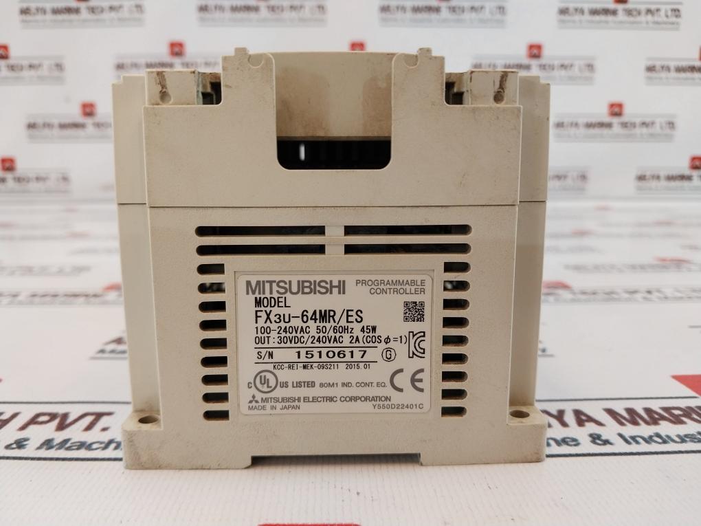 Mitsubishi Electric Fx3U-64Mr/Es Programmable Controller 100-240Vac 50/60Hz 45W