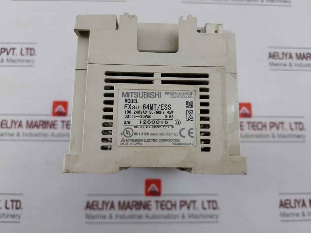 Mitsubishi Electric Fx3U-64Mt/Ess Plc Transistor Outputs Base Unit 100-240Vac