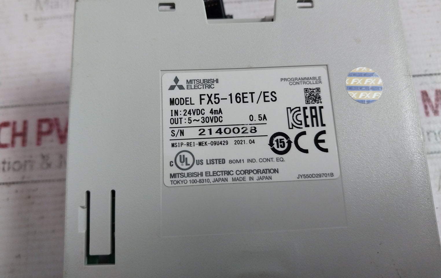 Mitsubishi Electric Fx5-16Et/Es Input Output Combined Module 24Vdc 4Ma
