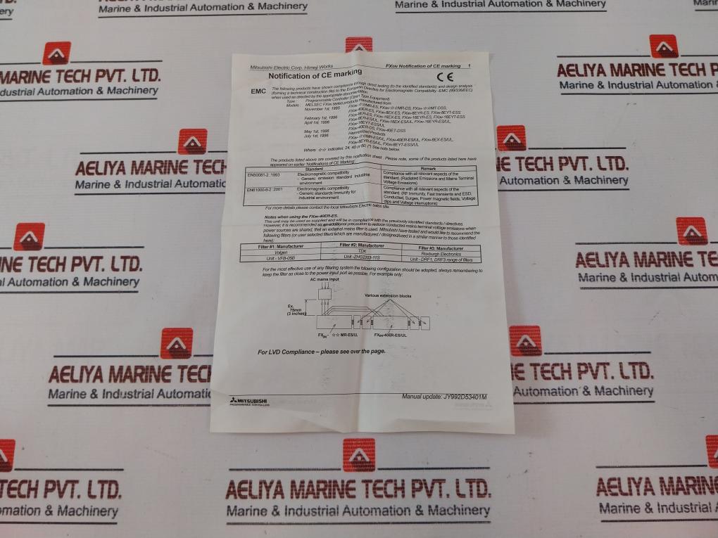 Mitsubishi Electric Fxon-40Mr-es/Ul Programmable Controller Jy550D20801C