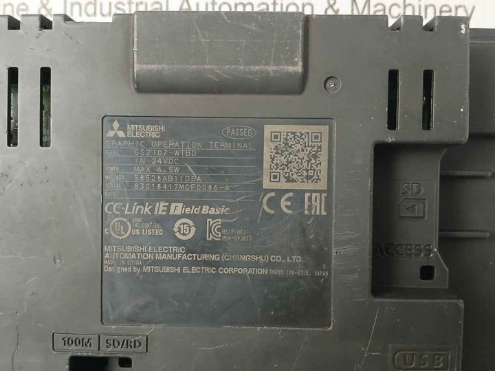 Mitsubishi Electric Gs2107-wtbd Graphic Operation Terminal Panel (Not Working)
