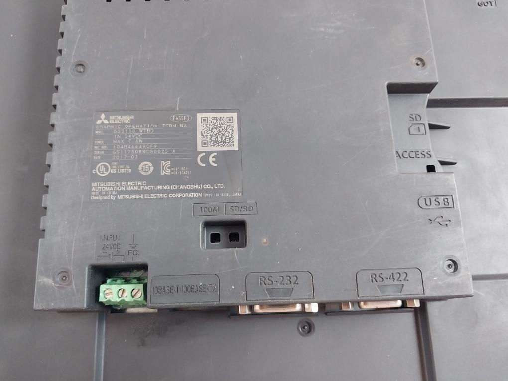 Mitsubishi Electric Gs2110-wtbd Graphic Operation Terminal 24v Dc