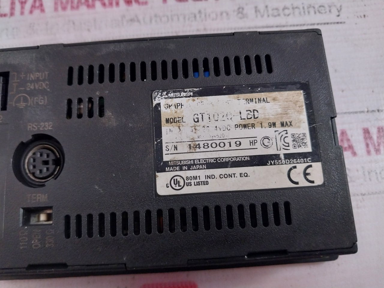 Mitsubishi Electric Gt1020-lbd Graphic Operation Terminal 1.9W Max