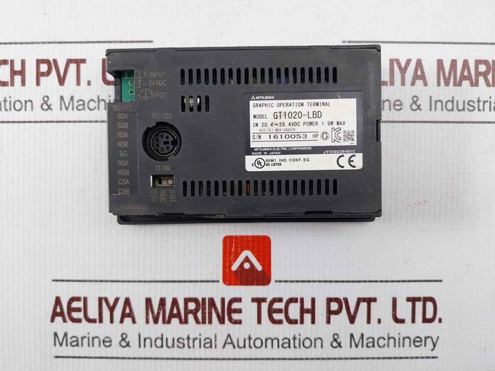 Mitsubishi Electric Gt1020-lbd Graphic Operation Terminal Panel (Not Working)