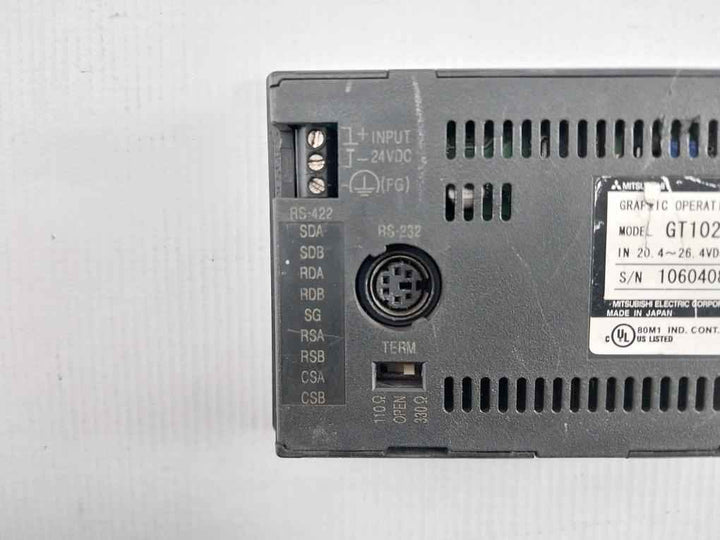 Mitsubishi Electric Gt1020-lbd Graphic Operation Terminal Panel (not Working)