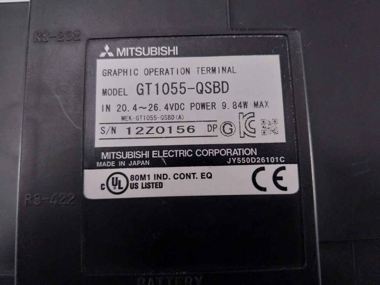 Mitsubishi Electric Gt1055-qsbd Graphic Operation Terminal (Without Battery)