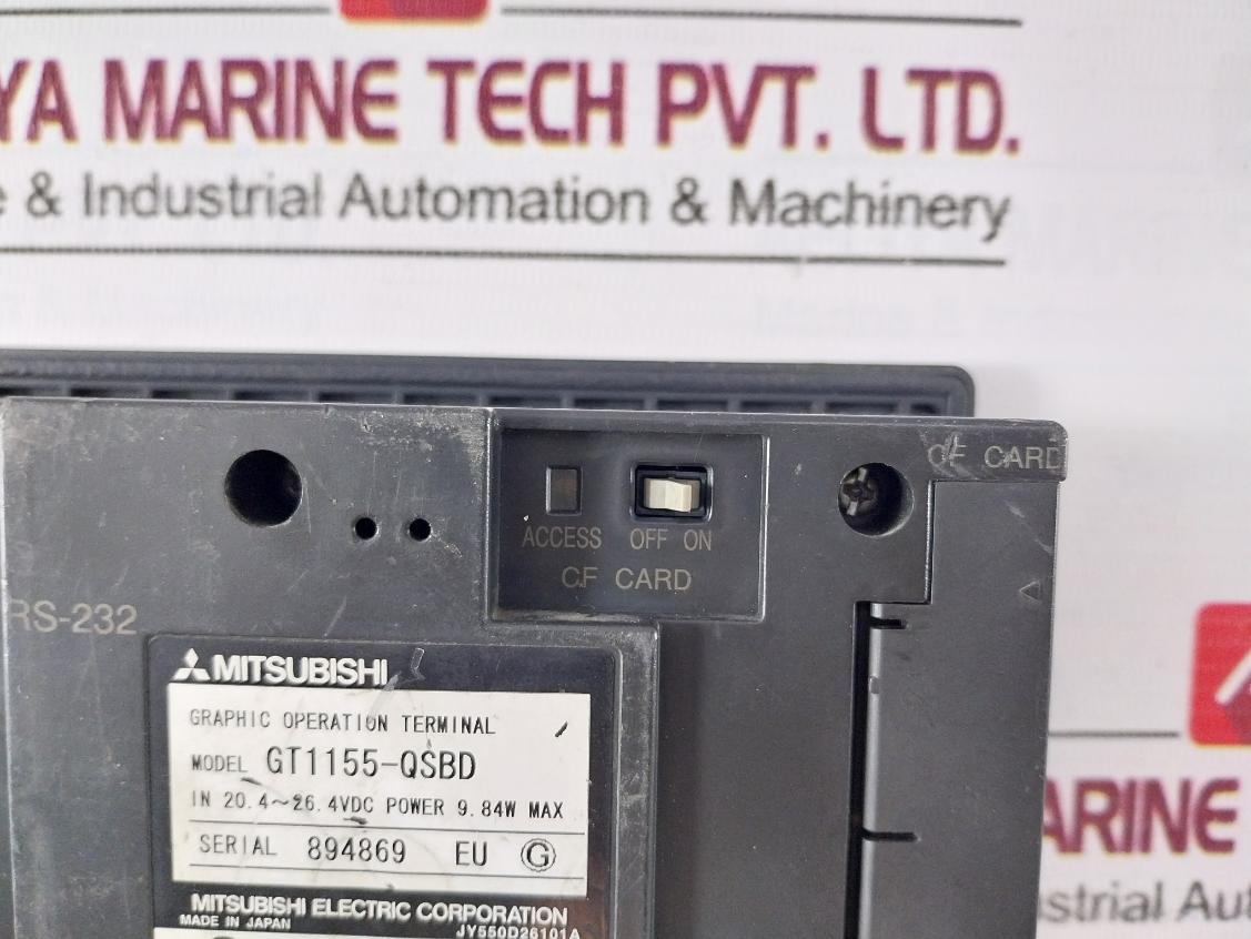 Mitsubishi Electric Gt1155-qsbd Graphic Operation Terminal 24Vdc