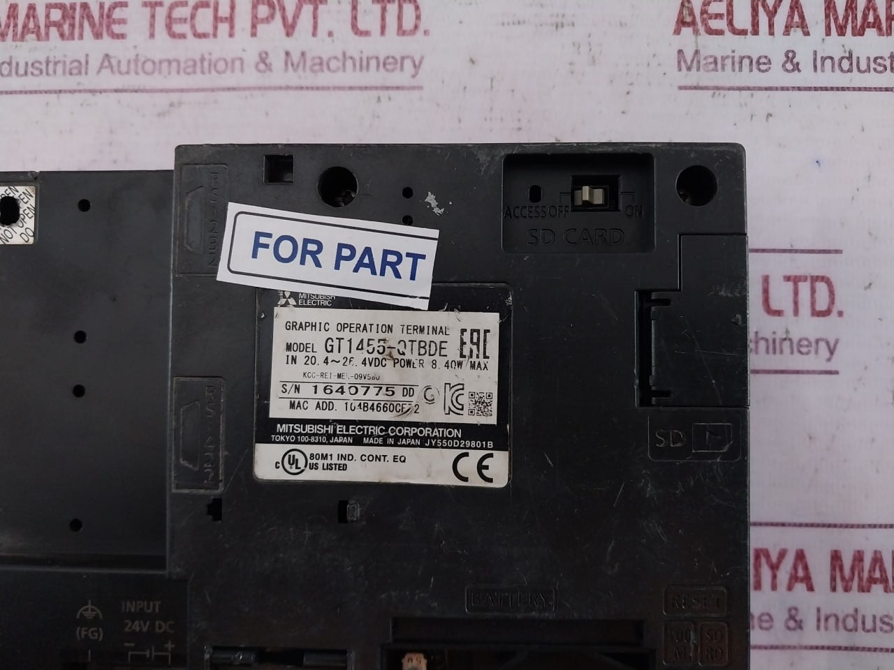 Mitsubishi Electric Gt1455-qtbde Hmi Touch Panel Jy550D29801B