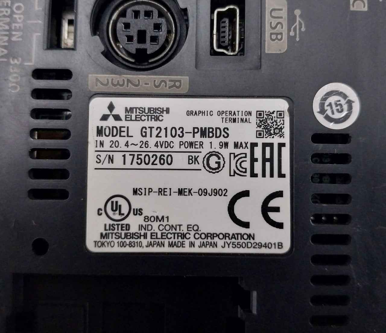 Mitsubishi Electric Gt2103-pmbds Conair Volumetric Feeder Panel (not Working)