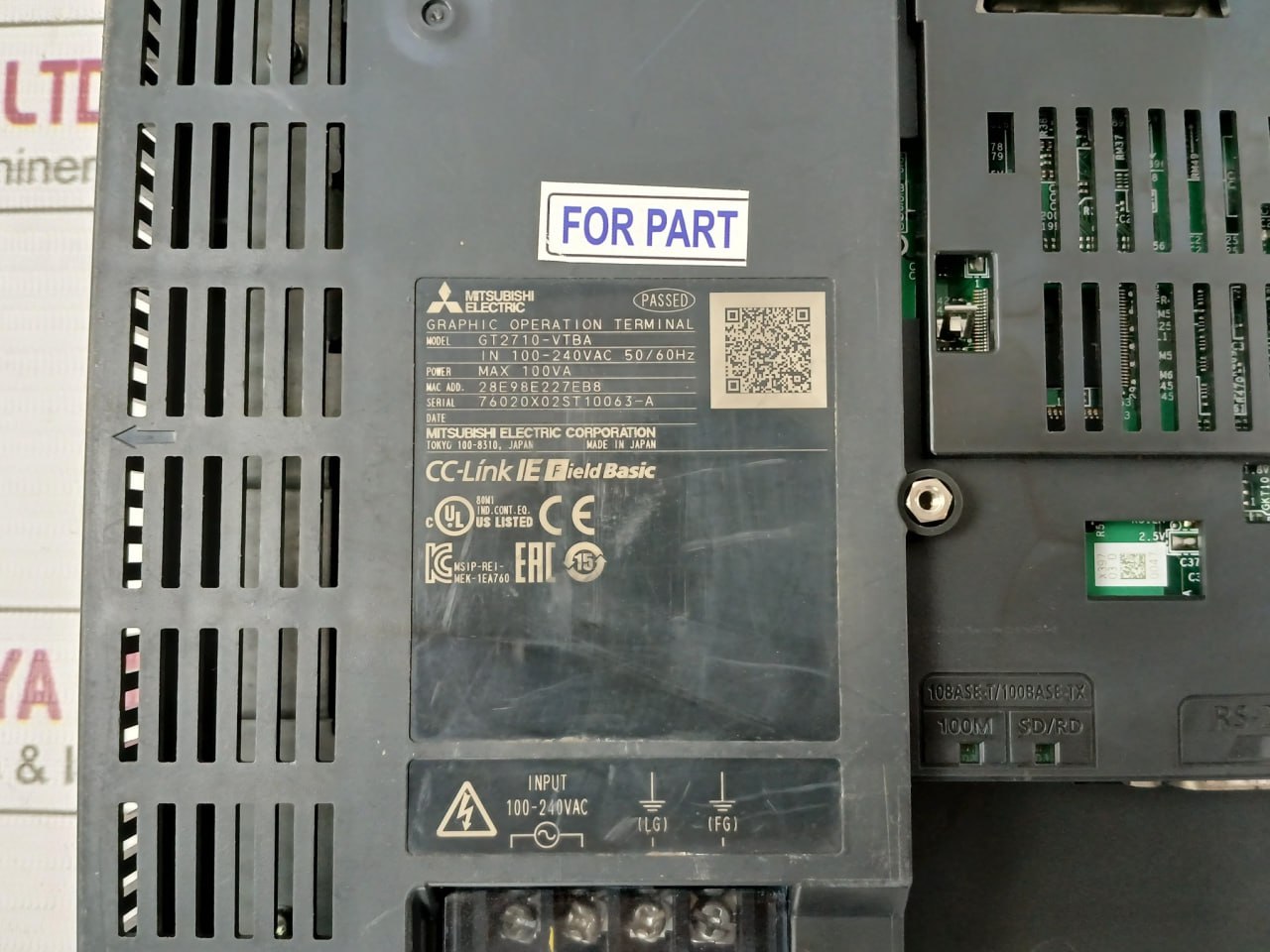 Mitsubishi Electric Gt2710-vtba Hmi Operator Interface Panel