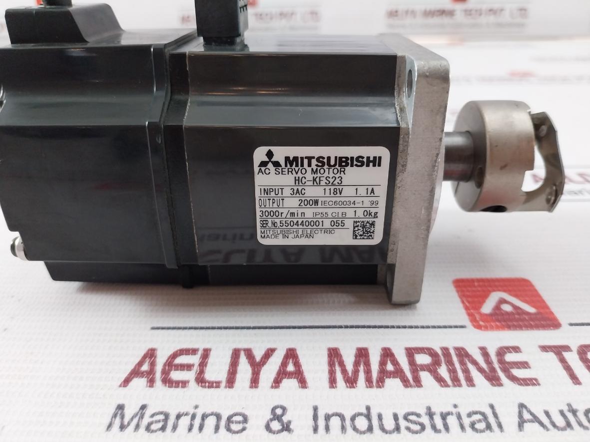 Mitsubishi Electric Hc-kfs23 Ac Servo Motor 3Ac 118V 1.1A