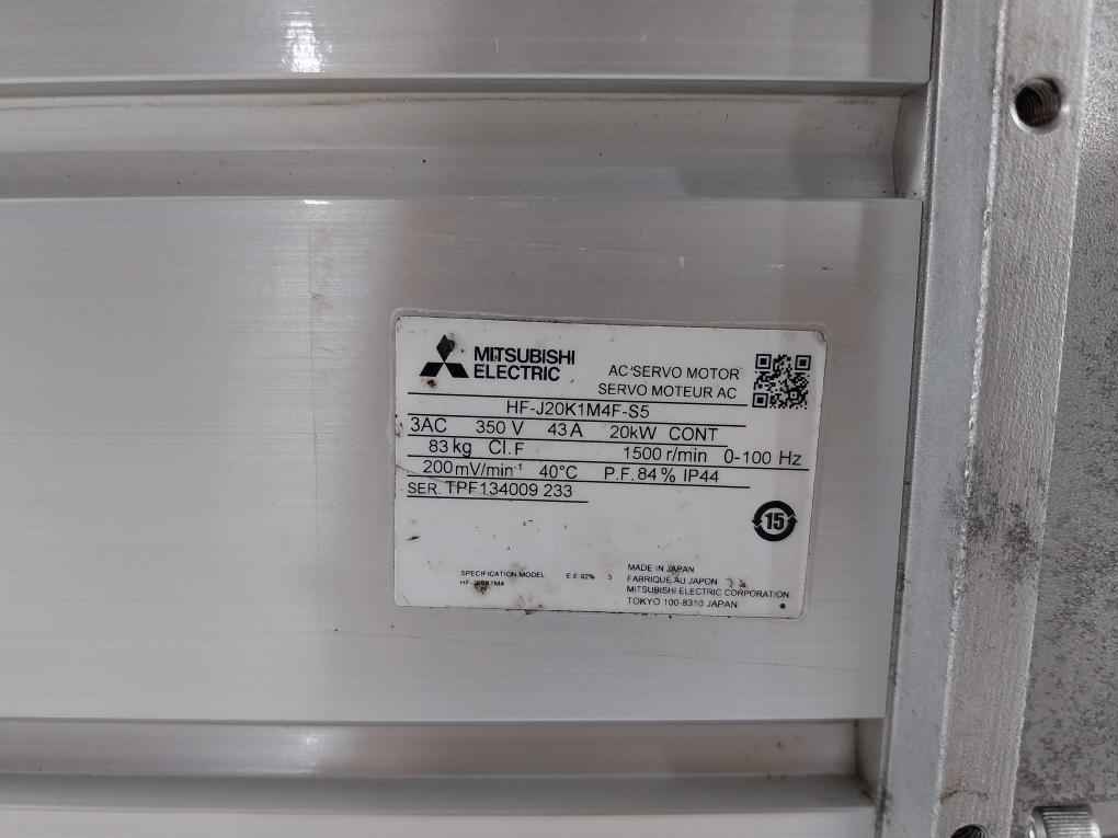 Mitsubishi Electric Hf-j20k1m4f-s5 Ac Servo Motor 200mv/min-1 Ip44 8mm3