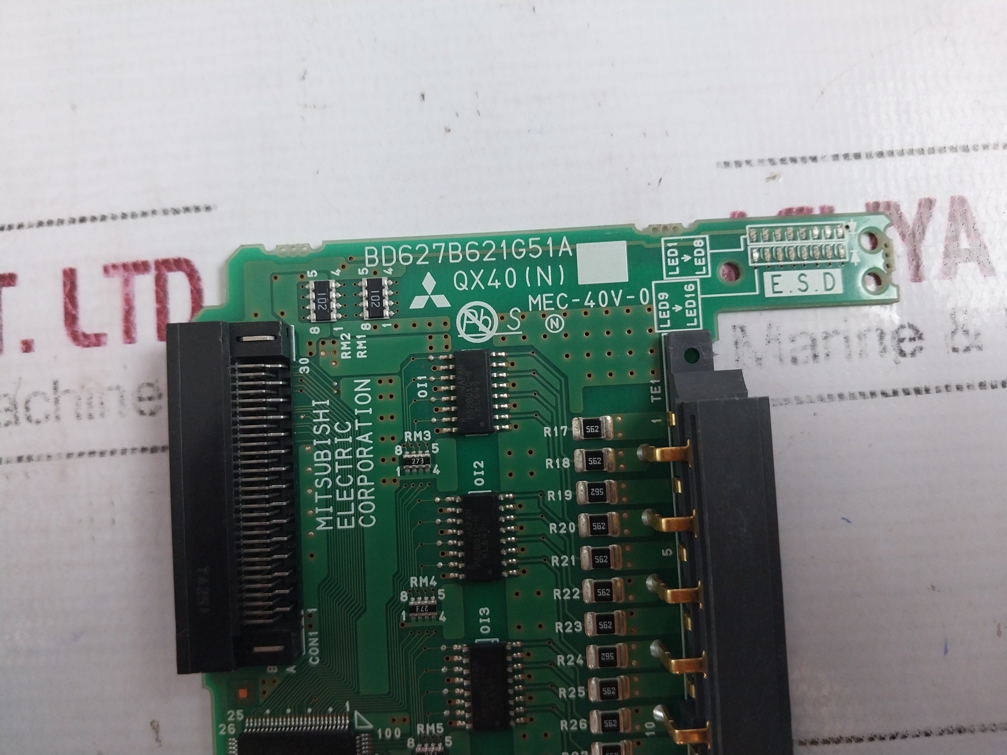 Mitsubishi Electric Mec-40V-0 Pcb Control Board Bd627B621H01 Qx40 (N)
