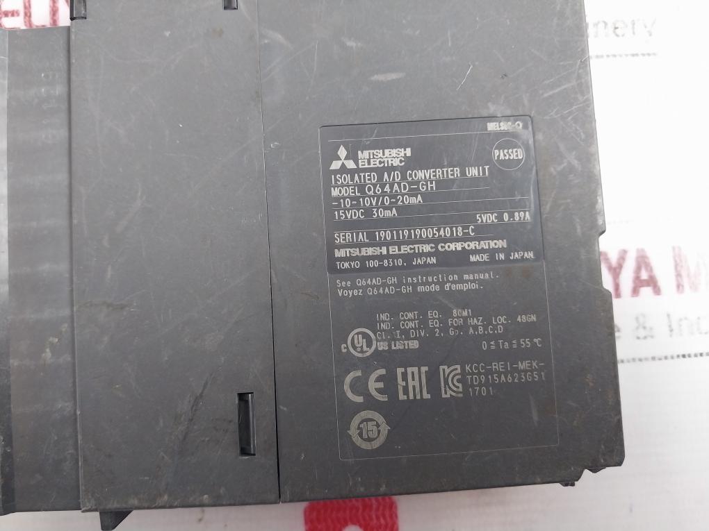 Mitsubishi Electric Melsec-q Q64ad-gh Isolated A/d Converter Unit 15vdc 30ma