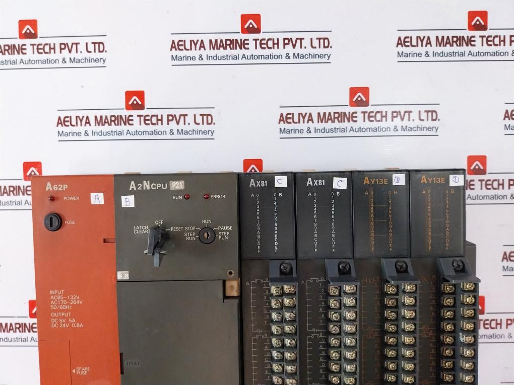 Mitsubishi Electric Melsec A62p/a2ncpu R21/ax81/ay13e Plc Controller Ac85~132v