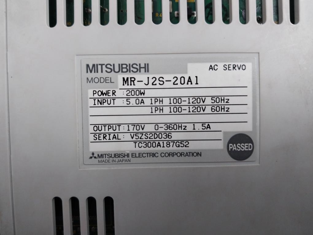 Mitsubishi Electric Mr-j2S-20A1 Ac Servo Drive 1Ph 100-120V 50Hz 5.0A