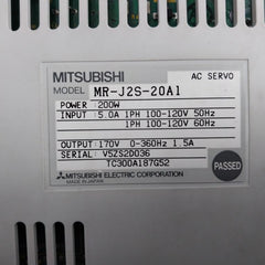 Mitsubishi Electric Mr-j2S-20A1 Ac Servo Drive 1Ph 100-120V 50Hz 5.0A