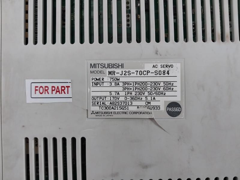 Mitsubishi Electric Mr-j2S-70Cp-s084 Servo Drive Tc300A215G51