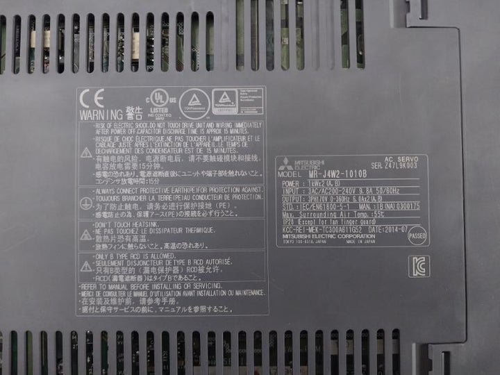 Mitsubishi Electric Mr-j4W2-1010B Digital Ac-servo Amplifier F/ Rated Motor Power Up