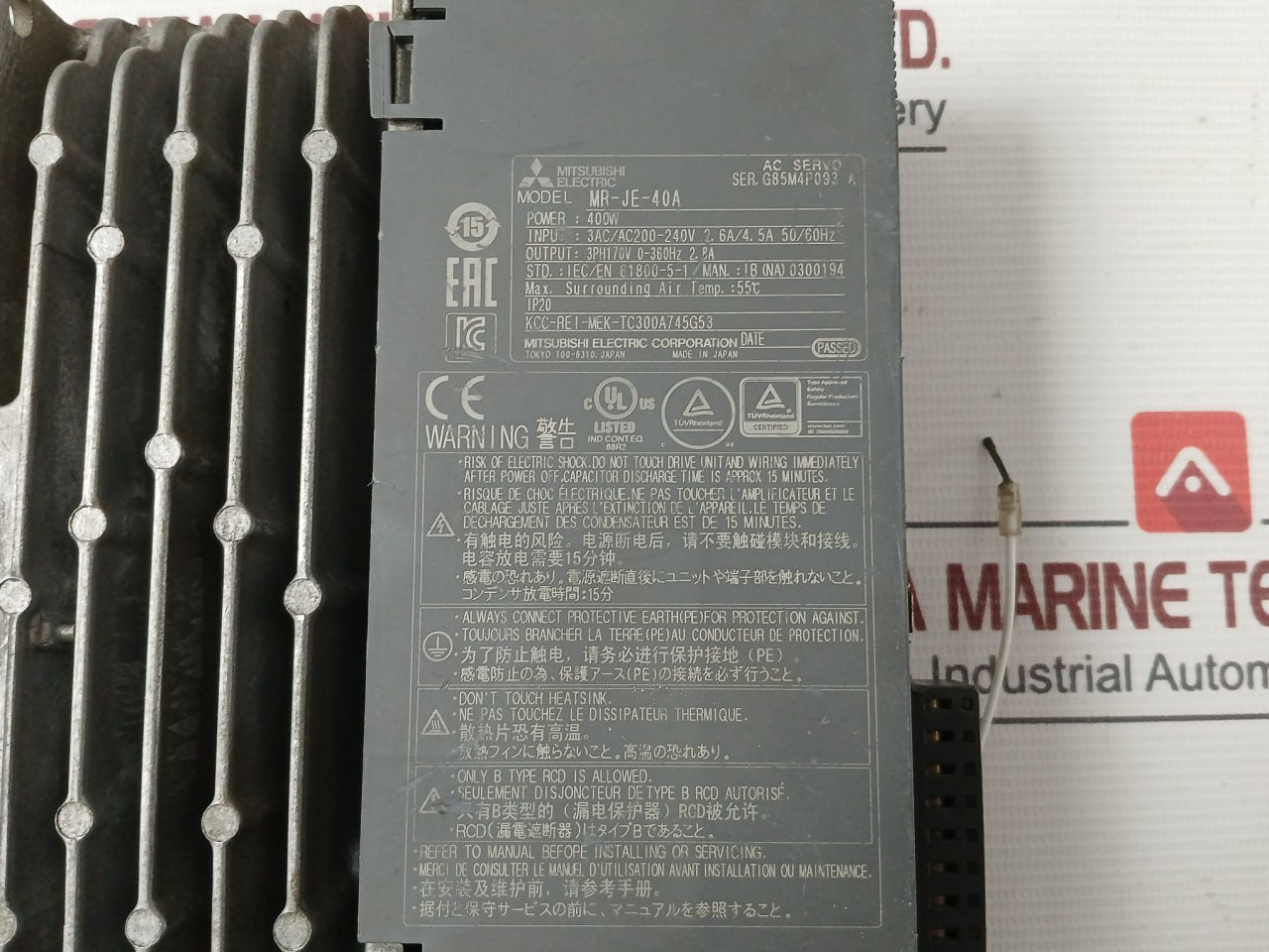 Mitsubishi Electric Mr-je-40A Digital Ac-servo Amplifier Ac200-240V 2.6A 100Ohmk