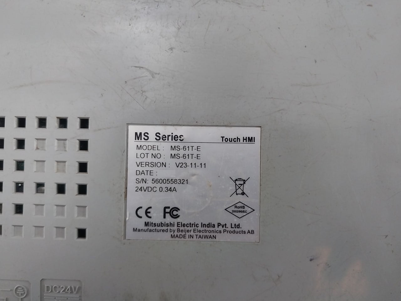 Mitsubishi Electric Ms-61T-e Hmi Digital Display Operator Panel V23-11-11 24Vdc