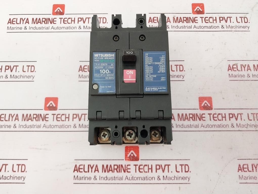 Mitsubishi Electric Nf100-cp 3 Pole No-fuse Breaker 41-23079 100A 50-60Hz
