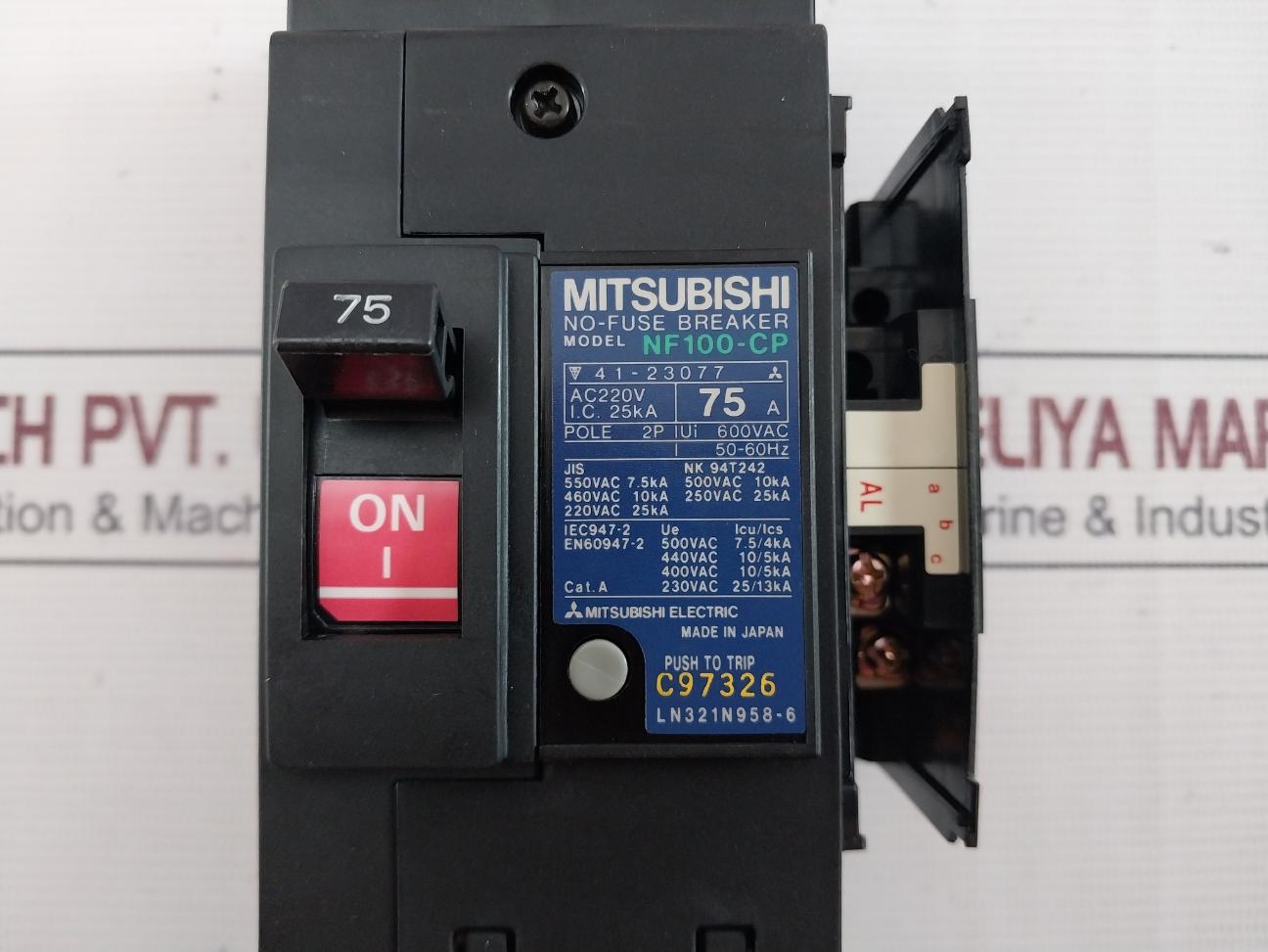 Mitsubishi Electric Nf100-cp No-fuse Circuit Breaker Pole: 2P