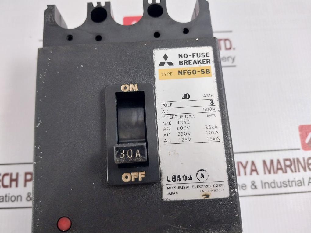 Mitsubishi Electric Nf60-sb Pole 3 No-fuse Breaker Ac 500V Ln307N926-2
