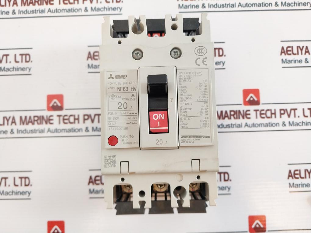 Mitsubishi Electric NF63-HV 3 Pole No-fuse Circuit Breaker 20A