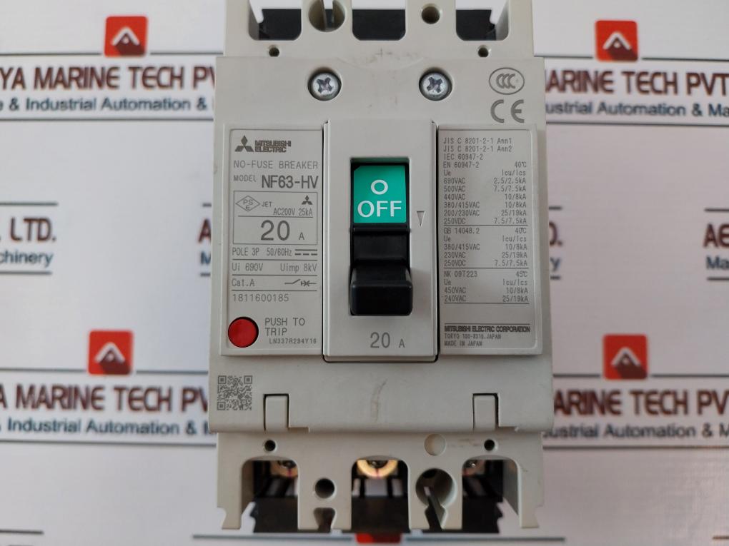 Mitsubishi Electric Nf63-hv No-fuse Breaker 20A 690V